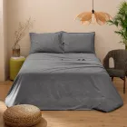 Completo Letto Matrimoniale in Puro Cotone Tinto in Capo e Sfumato - Delicacy Viadurini
