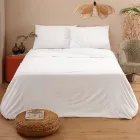 Completo Letto Matrimoniale in Puro Cotone Tinto in Capo e Sfumato - Delicacy Viadurini