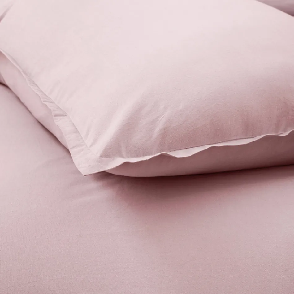 Completo Letto Matrimoniale in Puro Cotone Tinto in Capo e Sfumato - Delicacy Viadurini