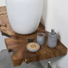 Composizione 3 Mobili Bagno Sospesa con Lavabo Bianco in Resina - Abbaglio Viadurini