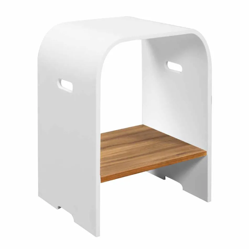 Composizione 3 Mobili Bagno Sospesa con Lavabo Bianco in Resina - Abbaglio Viadurini