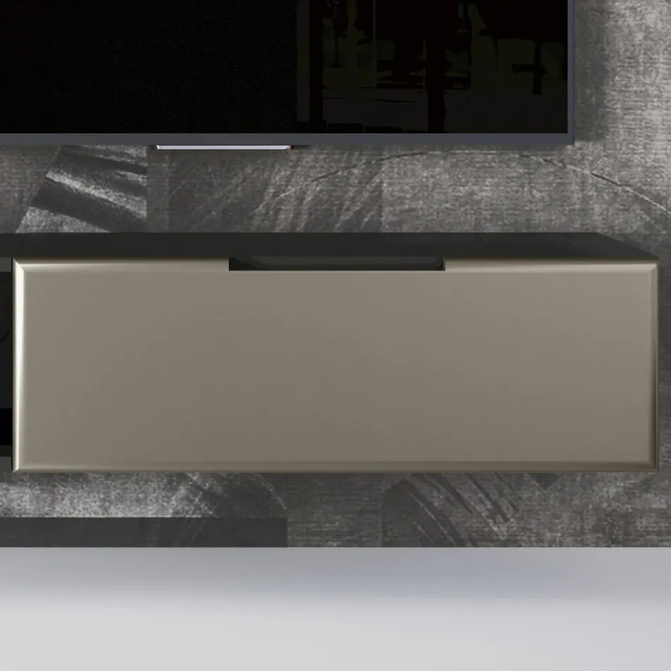 Composizione a Parete Moderna da Soggiorno in Mdf Made in Italy - Linn Viadurini