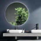 Composizione Bagno Color Cemento e Bianco Opaco con Lavabo, Specchio e Base - Palom Viadurini