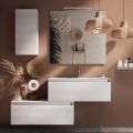 Composizione Bagno Completa di Lavabo, Base Antigraffio e Specchio Made in Italy - Dream