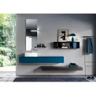 Composizione Bagno Completa di Specchio, Lavabo in Ceramica Made in Italy - Palom Viadurini