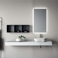 Composizione Bagno Composta da Mensola con Lavabo, Pensili e Specchio - Velaria