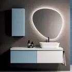 Composizione Bagno con 2 Basi con 1 Cassetto Ciascuna e Specchio - Titan Viadurini