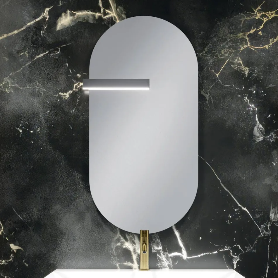Composizione Bagno con 2 Cassetti Bianco Opaco, Lavabo e Specchio - Elios Viadurini