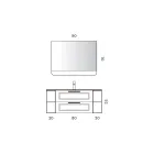 Composizione Bagno con 2 Cassetti e 2 Vani a Giorno, Specchio e Lavabo - Magnolia Viadurini