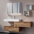 Composizione Bagno con 2 Cassetti, Lavabo Bianco, Specchio e Pensili - Elios