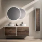 Composizione Bagno con 4 Cassetti in Rovere Rio, Specchio e Lavabo - Velaria Viadurini