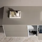 Composizione Bagno con 4 Cassetti, Vano a Giorno, Lavabo e Specchio - Velaria Viadurini
