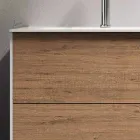 Composizione Bagno con Base Rovere Miele, Lavabo e Specchio Made in Italy - Kilos Viadurini