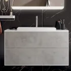 Composizione Bagno con Base, Specchio e Lavabo in Resina Made in Italy - Kilos Viadurini
