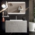 Composizione Bagno con Base, Specchio e Lavabo in Resina Made in Italy - Kilos