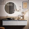 Composizione Bagno con Lavabo, Base Sospesa e Specchio Made in Italy - Dream