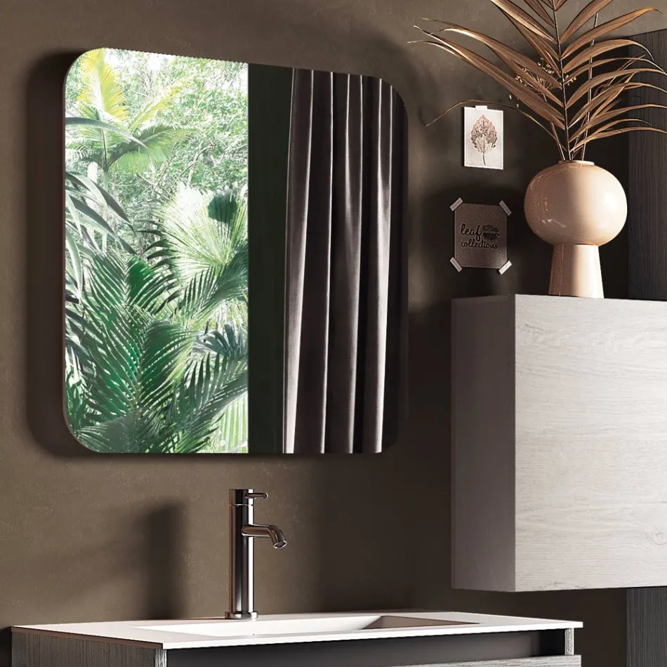 Composizione Bagno con Lavabo in Resina, Base Antigraffio Made in Italy - Dream Viadurini