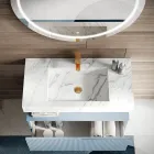 Composizione Bagno con Piano in HPL Calacatta Made in Italy - Talassa Viadurini