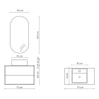 Composizione Bagno con Specchio Ovale, Base e Lavabo Made in Italy - Kilos Viadurini