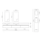 Composizione Bagno Doppia con Specchio Rettangolare e Lavabo Made in Italy - Palom Viadurini