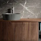 Composizione Bagno in Quercia Cannettata e Vano a Giorno Made in Italy - Febe Viadurini