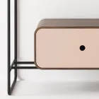 Composizione Bagno Lavabo in Ceramica e Specchio Made in Italy - Chantal Viadurini