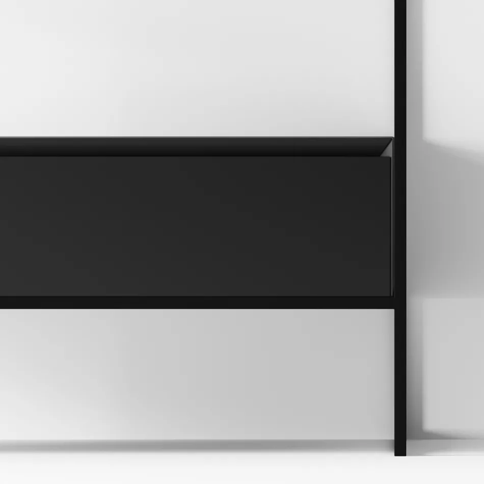 Composizione Bagno Lavabo in Ceramica e Specchio Made in Italy - Hoscar Viadurini
