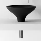Composizione Bagno Lavabo in Ceramica e Specchio Made in Italy - Hoscar Viadurini