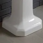 Composizione bagno lavabo su colonna in ceramica bianca Ania Viadurini