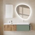 Composizione Bagno Verde Salvia e Quercia Cannettato Made in Italy - Urano