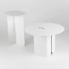 Composizione di 2 Tavolini da Salotto Moderni in Acciaio Made in Italy - Pioppo Viadurini