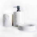 Composizione di 3 Accessori Bagno in Marmo Lucido Made in Italy - Trevio