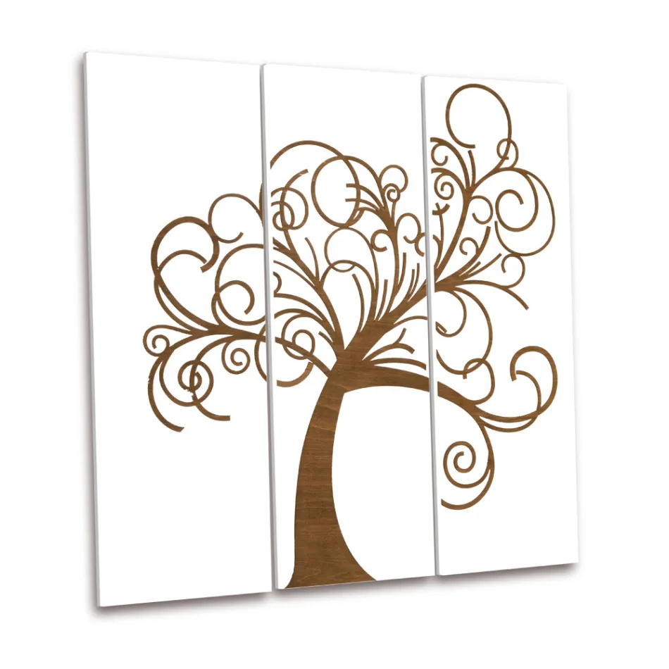 Composizione di 3 Pannelli che Raffigurano l'Albero della Vita Made in Italy - Eliza Viadurini
