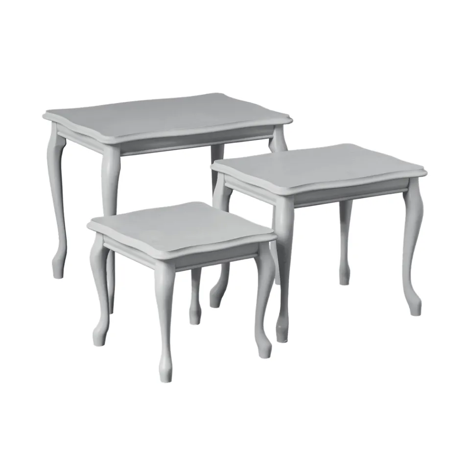 Composizione di 3 Tavolini di Diverse Misure Made in Italy - Mummu Viadurini
