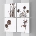 Composizione di 4 Pannelli con Ortensie, Allium e Thypha  Made in Italy - Calcolo