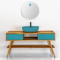 Composizione Mobili Bagno con Mobile in Teak Naturale e Lavabo - Georges