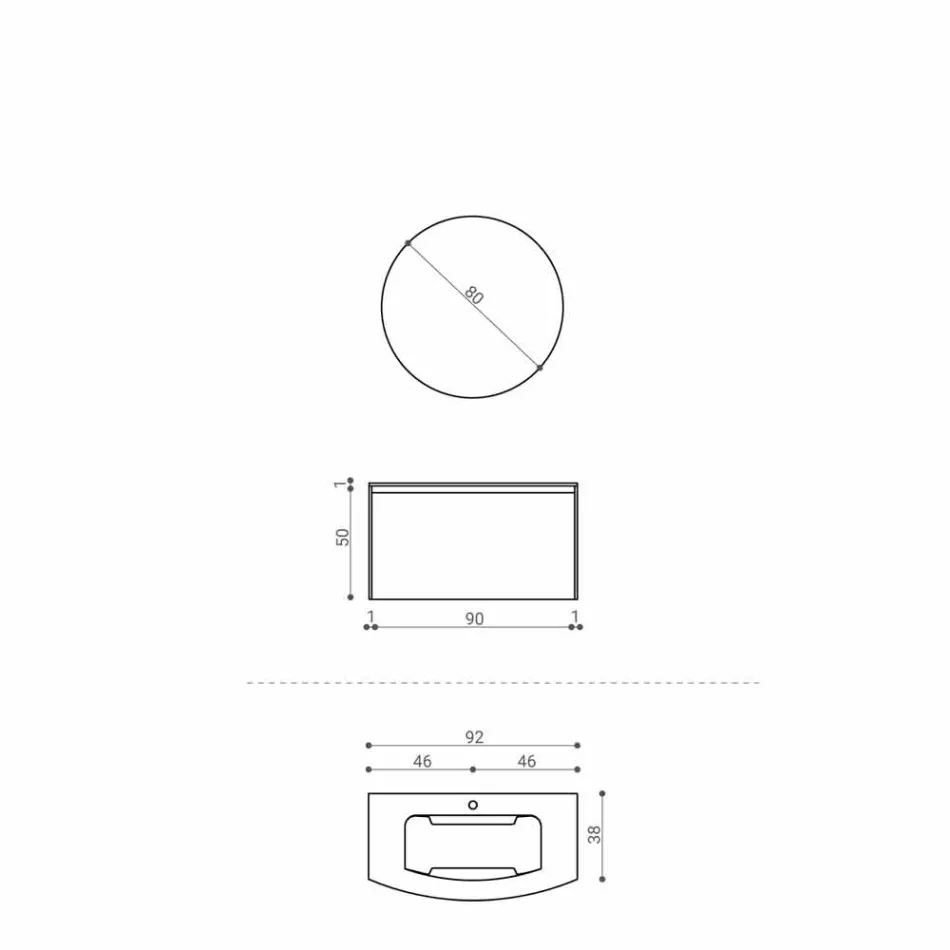 Composizione per il Bagno Sospesa di Design Moderno Made in Italy - Callisi11 Viadurini
