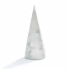 Cono Decorativo Grande in Marmo Bianco di Carrara Made in Italy - Connu Viadurini
