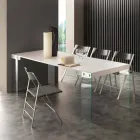 Console allungabile design moderno con gambe in vetro temperato Miss Viadurini