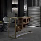 Console design di lusso in legno noce massello e metallo Pardo Viadurini