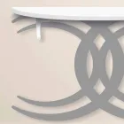 Consolle a Fissaggio a Parete di Design Moderno in Legno Bianco e Grigio - Coco Viadurini