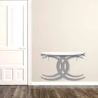 Consolle a Fissaggio a Parete di Design Moderno in Legno Bianco e Grigio - Coco Viadurini