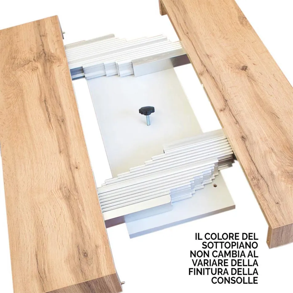 Consolle Allungabile a 300 cm con Supporto a 2 Gambe Made in Italy - Fantasma Viadurini