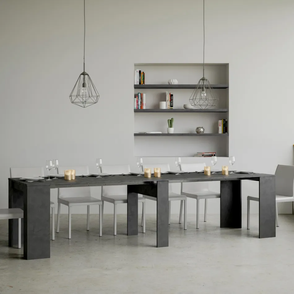 Consolle Allungabile a 308 cm con Supporto Centrale Made in Italy - Oracolo Viadurini