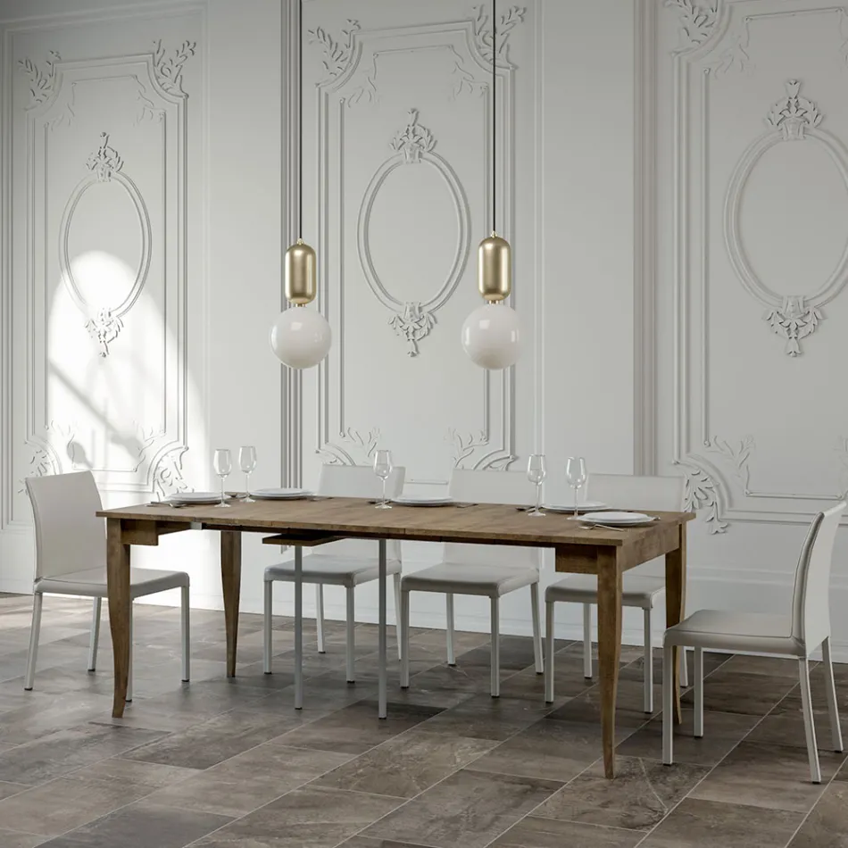 Consolle Allungabile Finitura Noce o Bianco Frassino Made in Italy - Folletto Viadurini
