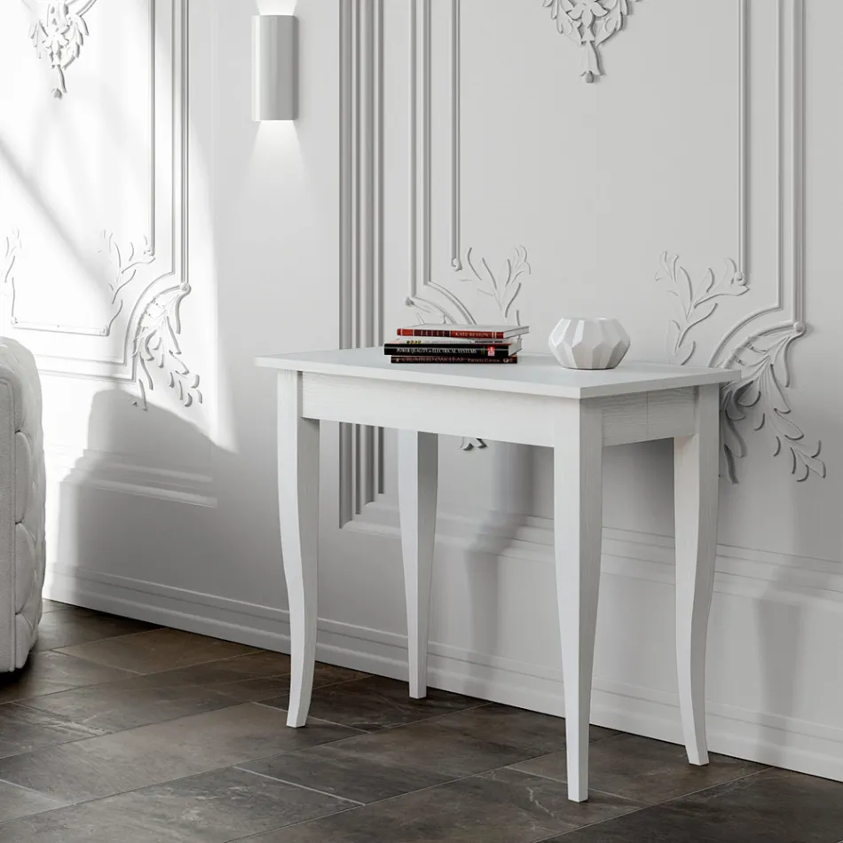 Consolle Allungabile Finitura Noce o Bianco Frassino Made in Italy - Folletto Viadurini