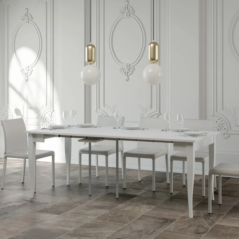 Consolle Allungabile Finitura Noce o Bianco Frassino Made in Italy - Folletto Viadurini