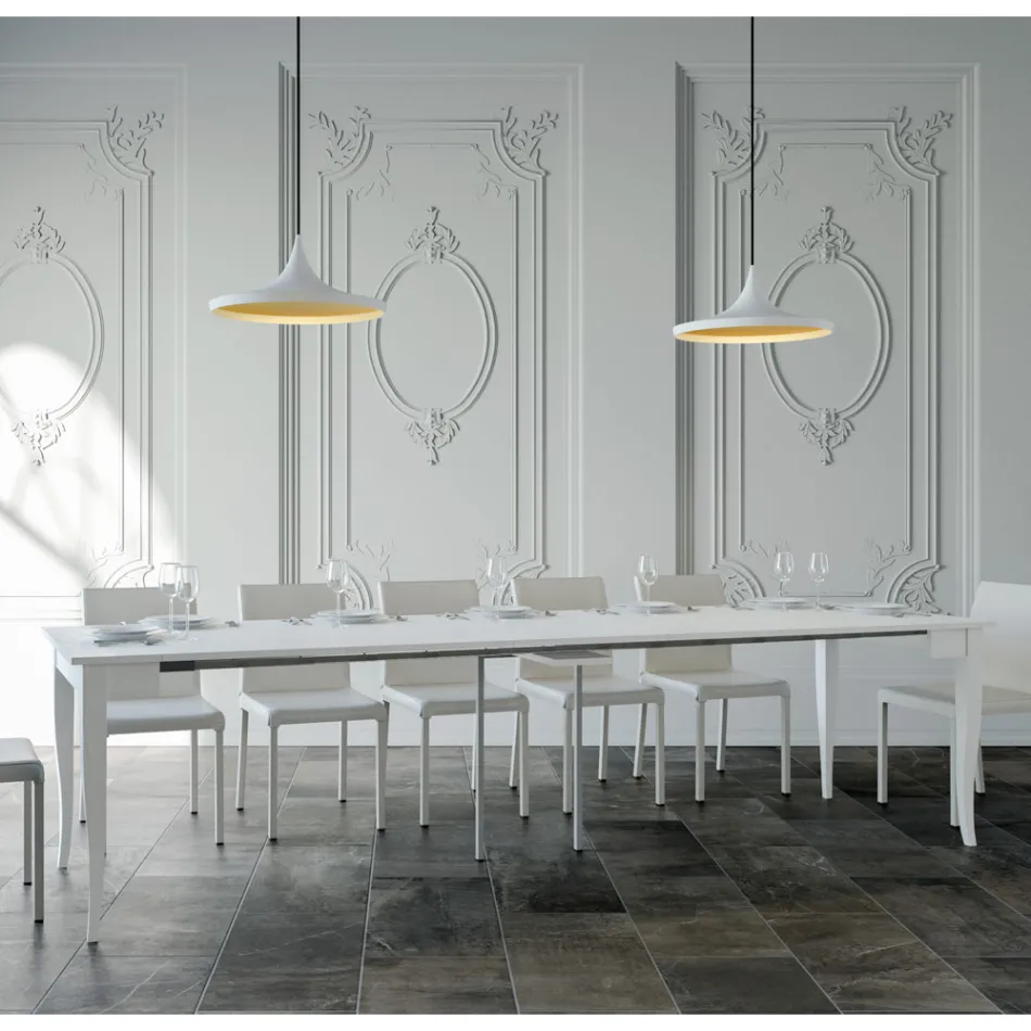 Consolle Allungabile Finitura Noce o Bianco Frassino Made in Italy - Folletto Viadurini