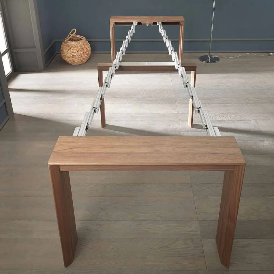 Consolle Allungabile Fino a 295 cm in Legno di Design Made in Italy - Temocle Viadurini