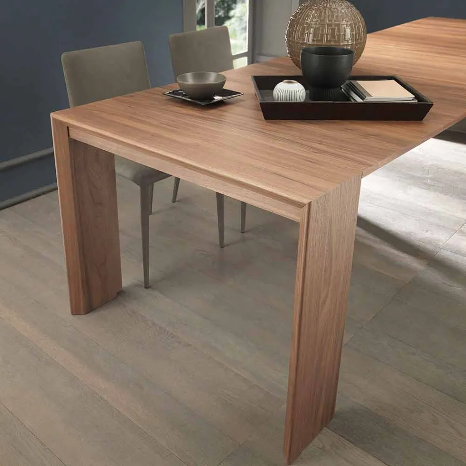 Consolle Allungabile Fino a 295 cm in Legno di Design Made in Italy - Temocle Viadurini